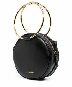 Versace round leather crossbody bag