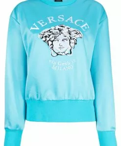 Versace embroidered Medusa crew neck sweatshirt