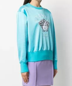 Versace embroidered Medusa crew neck sweatshirt