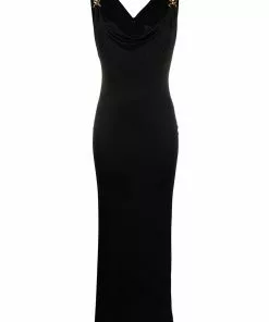 Versace Medusa detail jersey evening dress