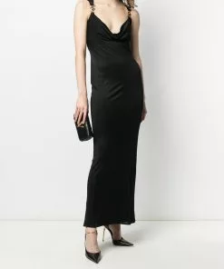 Versace Medusa detail jersey evening dress