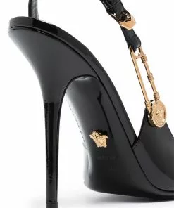 Versace 110mm safety pin leather pumps 9 Versace 110mm safety-pin leather pumps