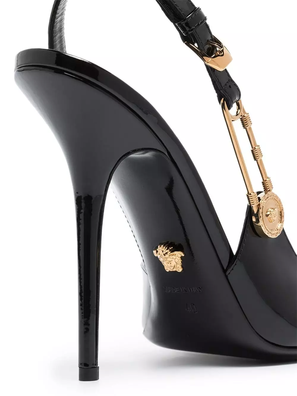 Versace 110mm safety pin leather pumps 6 Versace 110mm safety-pin leather pumps