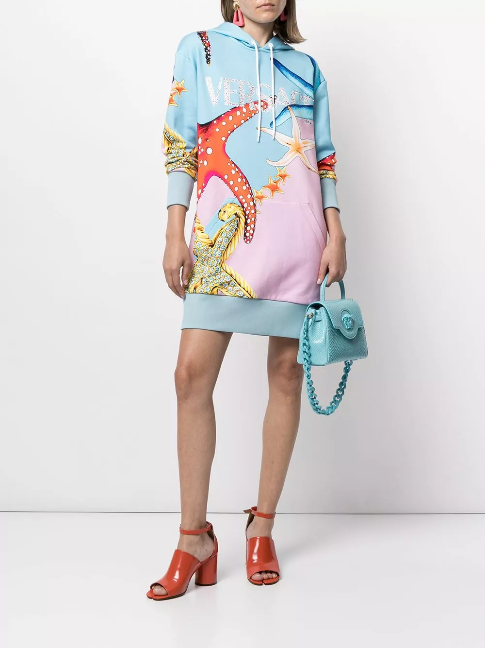 Versace Long logo print hooded sweatshirt 4 Versace long logo print hooded sweatshirt