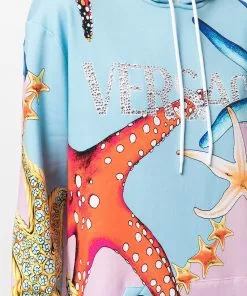 Versace Long logo print hooded sweatshirt 11 Versace long logo print hooded sweatshirt