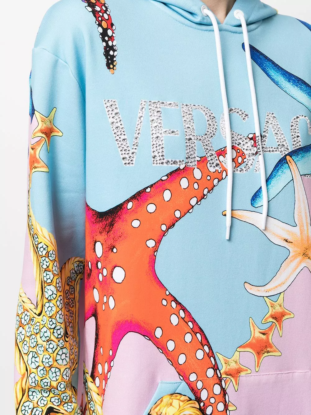 Versace Long logo print hooded sweatshirt 7 Versace long logo print hooded sweatshirt