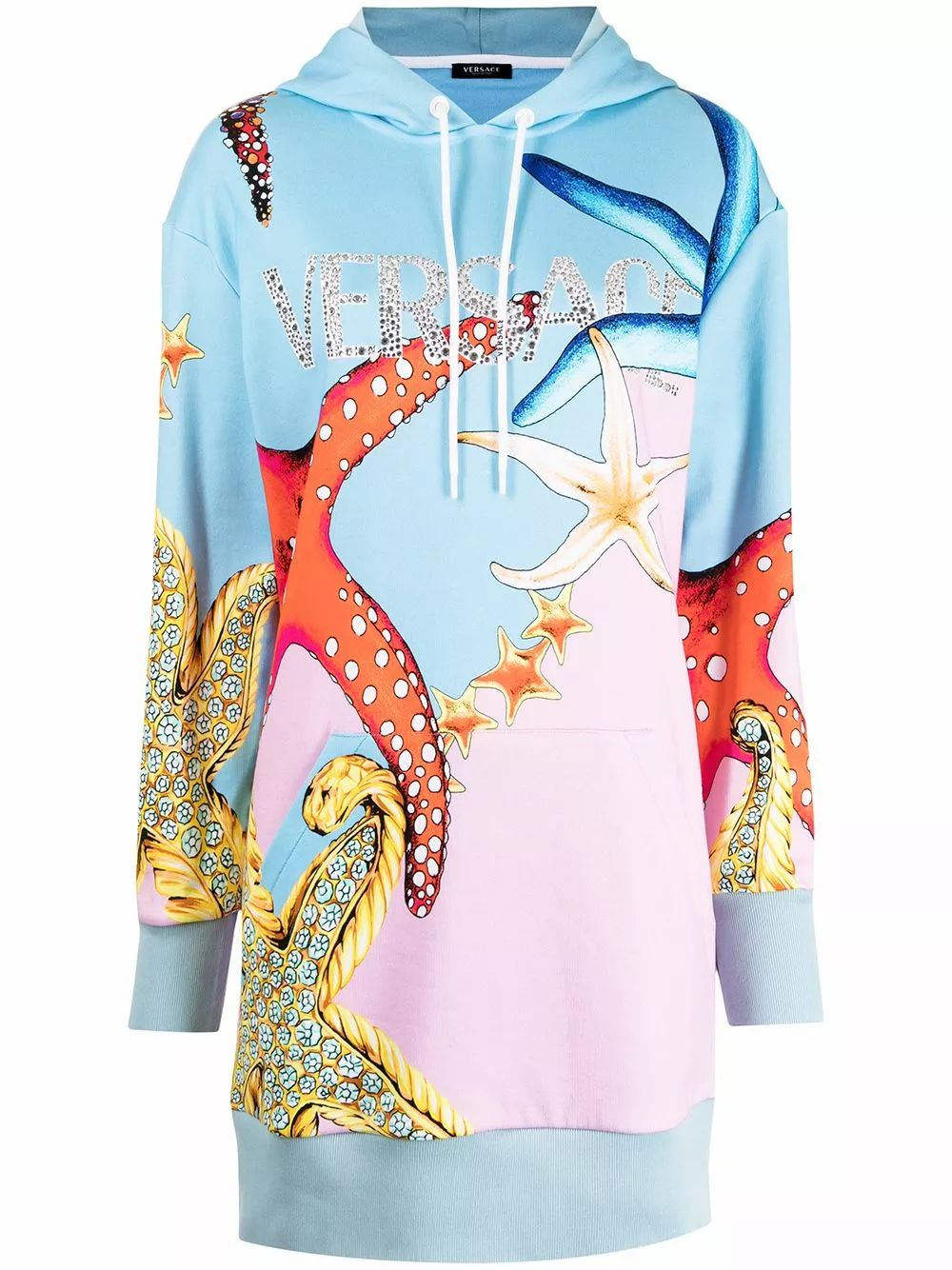 Versace Long logo print hooded sweatshirt 3 Versace long logo print hooded sweatshirt