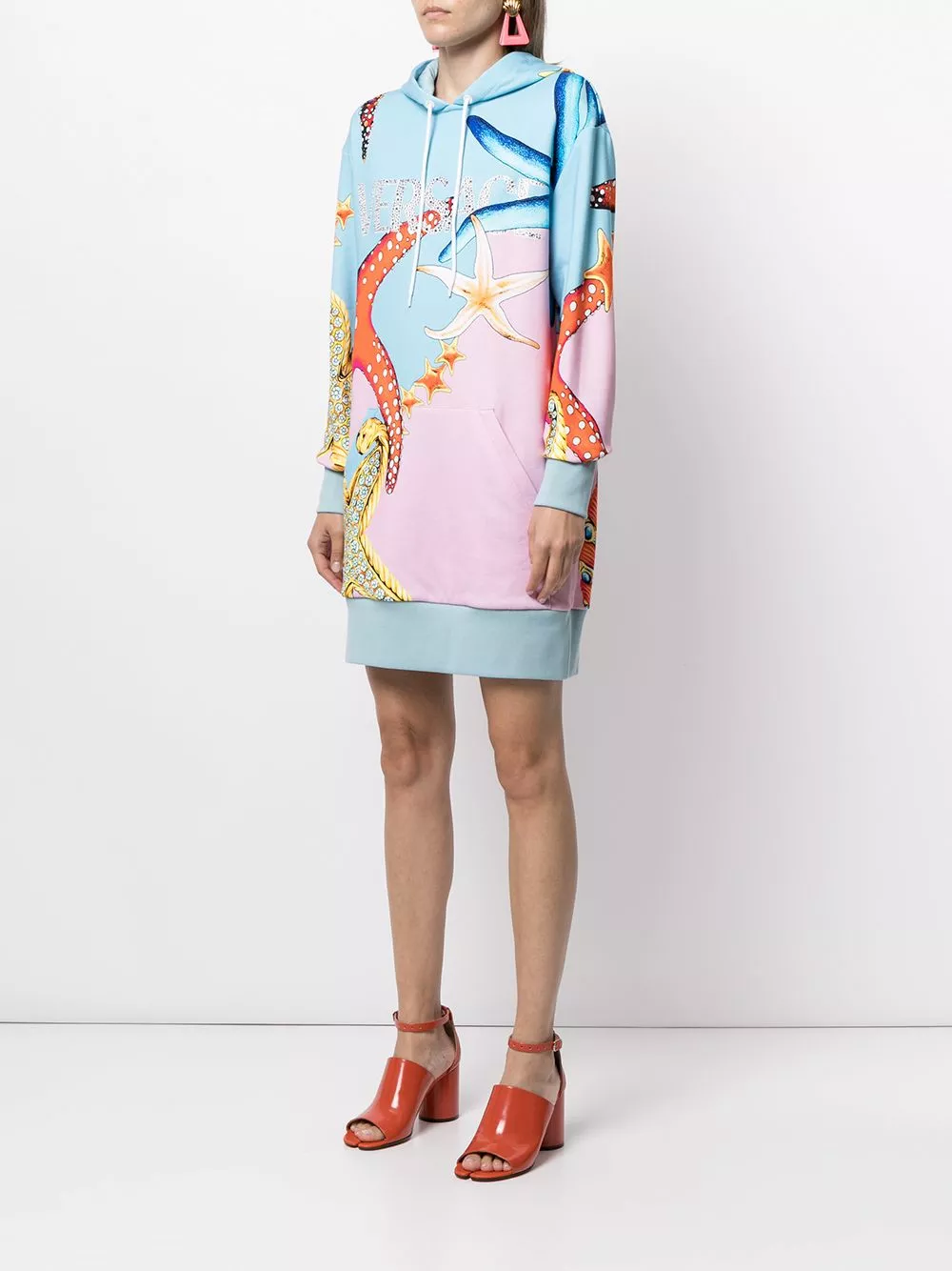 Versace Long logo print hooded sweatshirt 5 Versace long logo print hooded sweatshirt