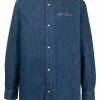 Versace logo-embroidered denim shirt