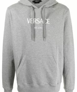 Versace logo-embroidered hoodie