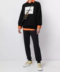 Versace logo patch track pants