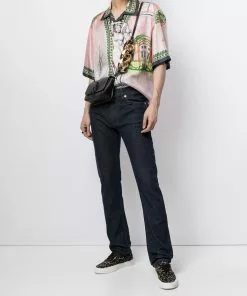 Versace Medusa-embroidered straight-leg jeans