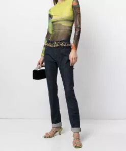 Versace Medusa-embroidered straight-leg jeans