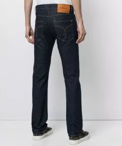 Versace Medusa-embroidered straight-leg jeans