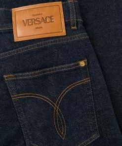 Versace Medusa-embroidered straight-leg jeans