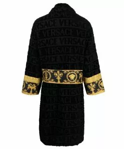Versace belted Barocco-print bathrobe