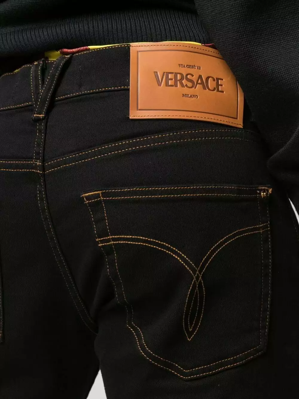 Versace Straight leg logo patch jeans 7 Versace straight-leg logo patch jeans
