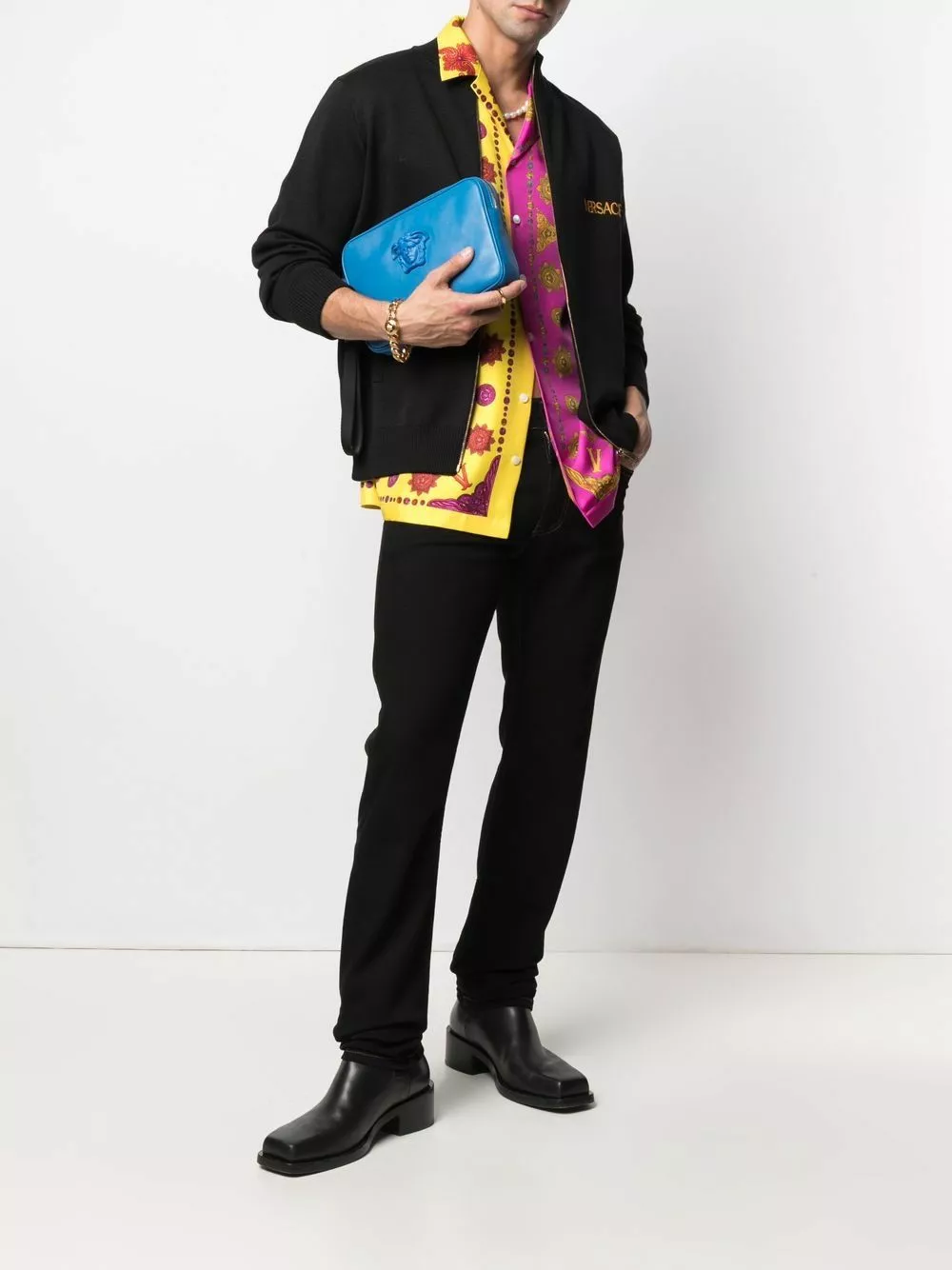 Versace Straight leg logo patch jeans 4 Versace straight-leg logo patch jeans