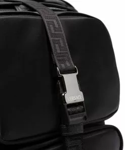 Versace Motif print buckle fastening backpack 10 Versace motif-print buckle-fastening backpack