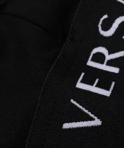 Versace logo-band soft triangle bra