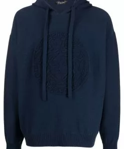 Versace Medusa head knitted hoodie