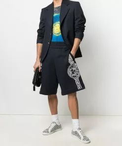 Versace logo-print knee-length shorts