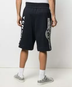 Versace logo-print knee-length shorts