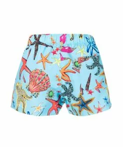 Versace shell-print swim shorts