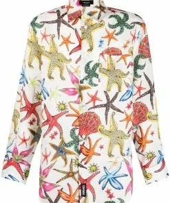 Versace Trésor de la Mer-print linen shirt