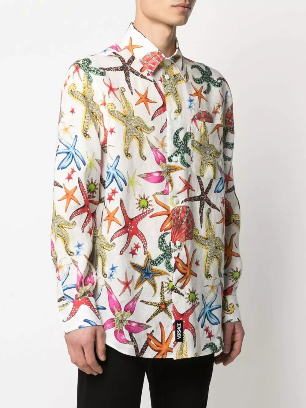 Versace Trésor de la Mer print linen shirt 5 Versace Trésor de la Mer-print linen shirt