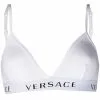 Versace logo-band soft triangle bra