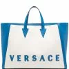 Versace logo patch tote bag