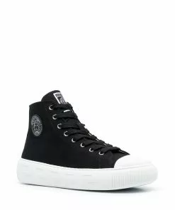 Versace logo patch high-top sneakers