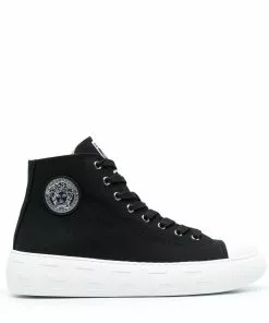 Versace logo patch high-top sneakers