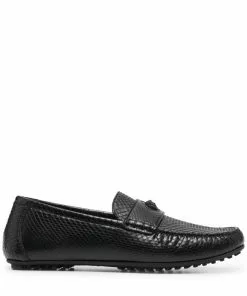 Versace Medusa snakeskin-effect loafers