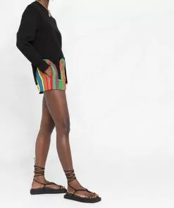 Versace stripe print shorts