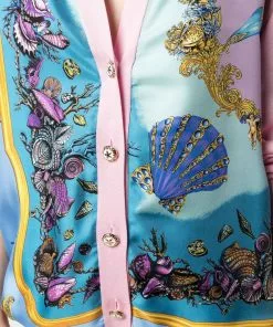 Versace Starfish print V neck cardigan 11 Versace starfish-print V-neck cardigan