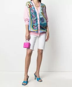Versace starfish-print V-neck cardigan