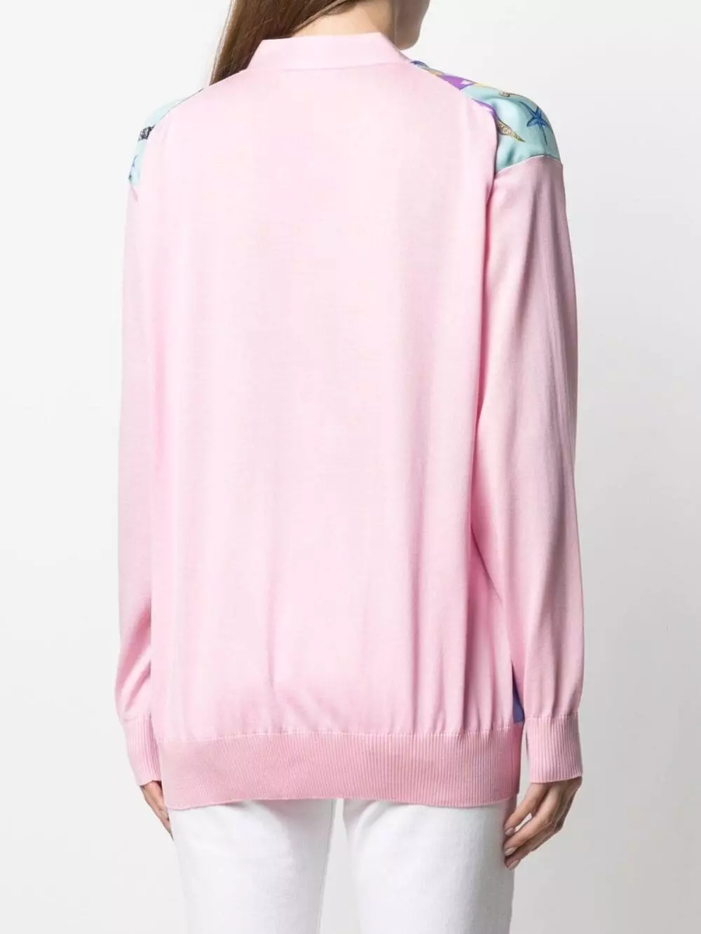 Versace Starfish print V neck cardigan 6 Versace starfish-print V-neck cardigan