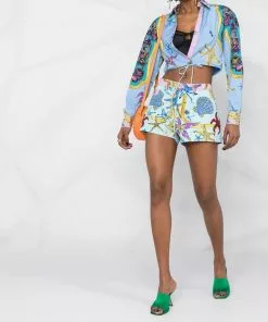Versace starfish-print denim shorts
