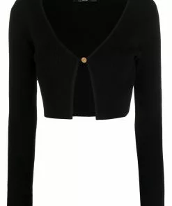 Versace ribbed-knit cropped cardigan