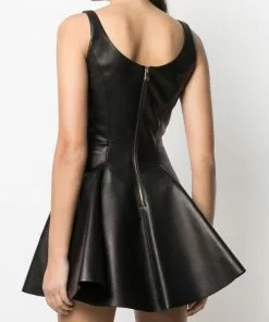 Versace logo-plaque flared minidress