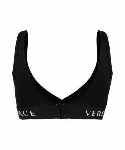 Versace logo-print bra