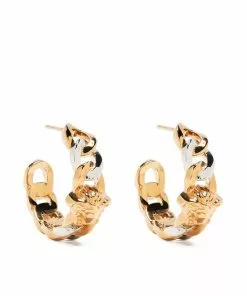 Versace Medusa chain hoop earrings