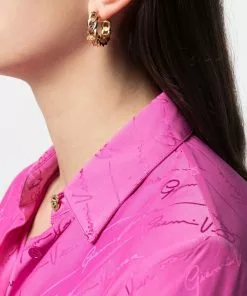 Versace Medusa chain hoop earrings