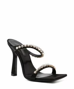 Versace rhinestone-embellished satin mules