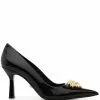 Versace Medusa-head plaque pointed-toe pumps