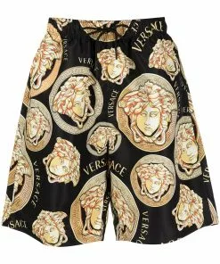 Versace mixed-print swim shorts