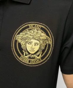 Versace embroidered Medusa polo shirt