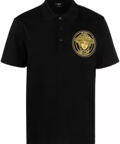 Versace embroidered Medusa polo shirt